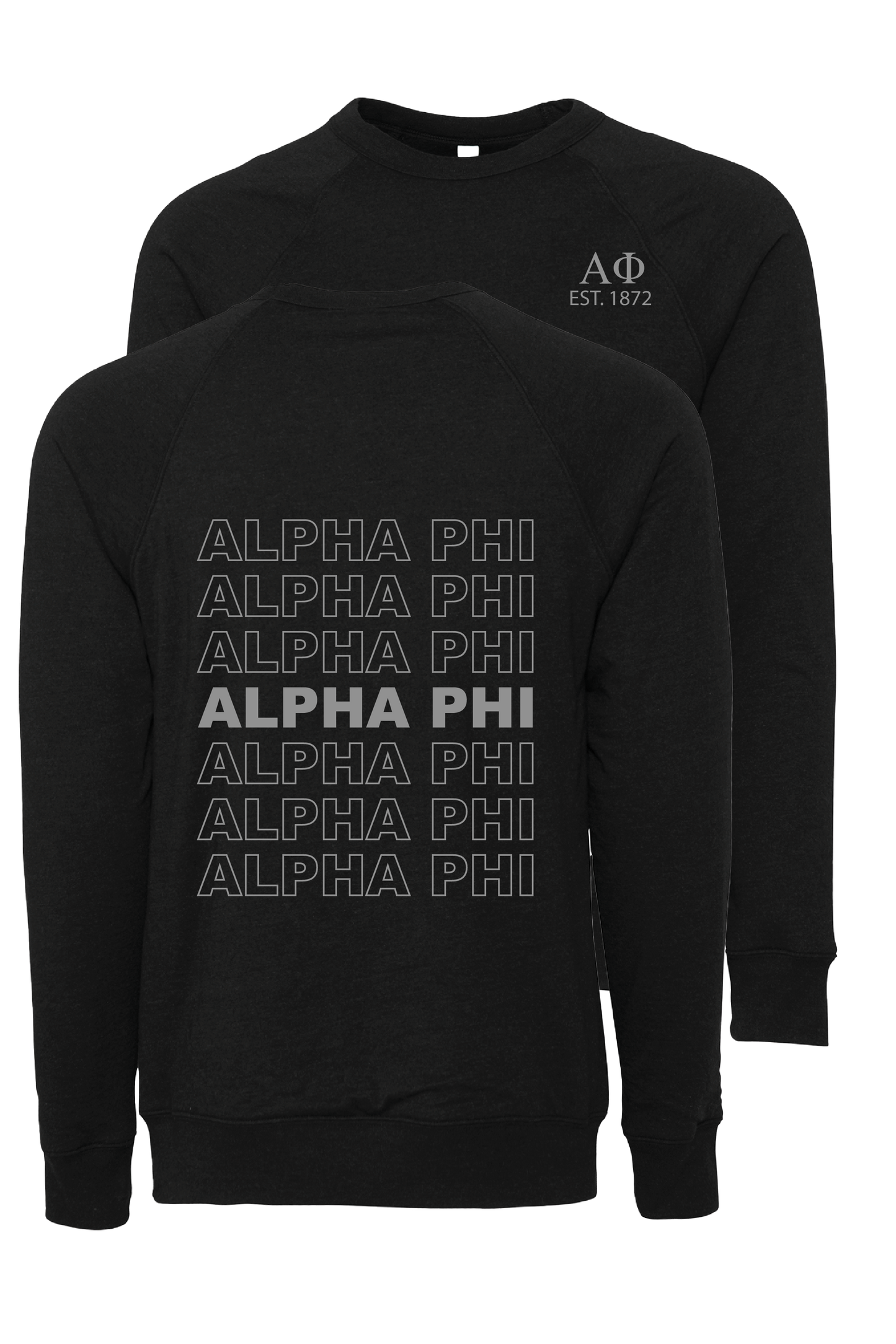 Alpha Phi Repeating Name Crewneck Sweatshirts