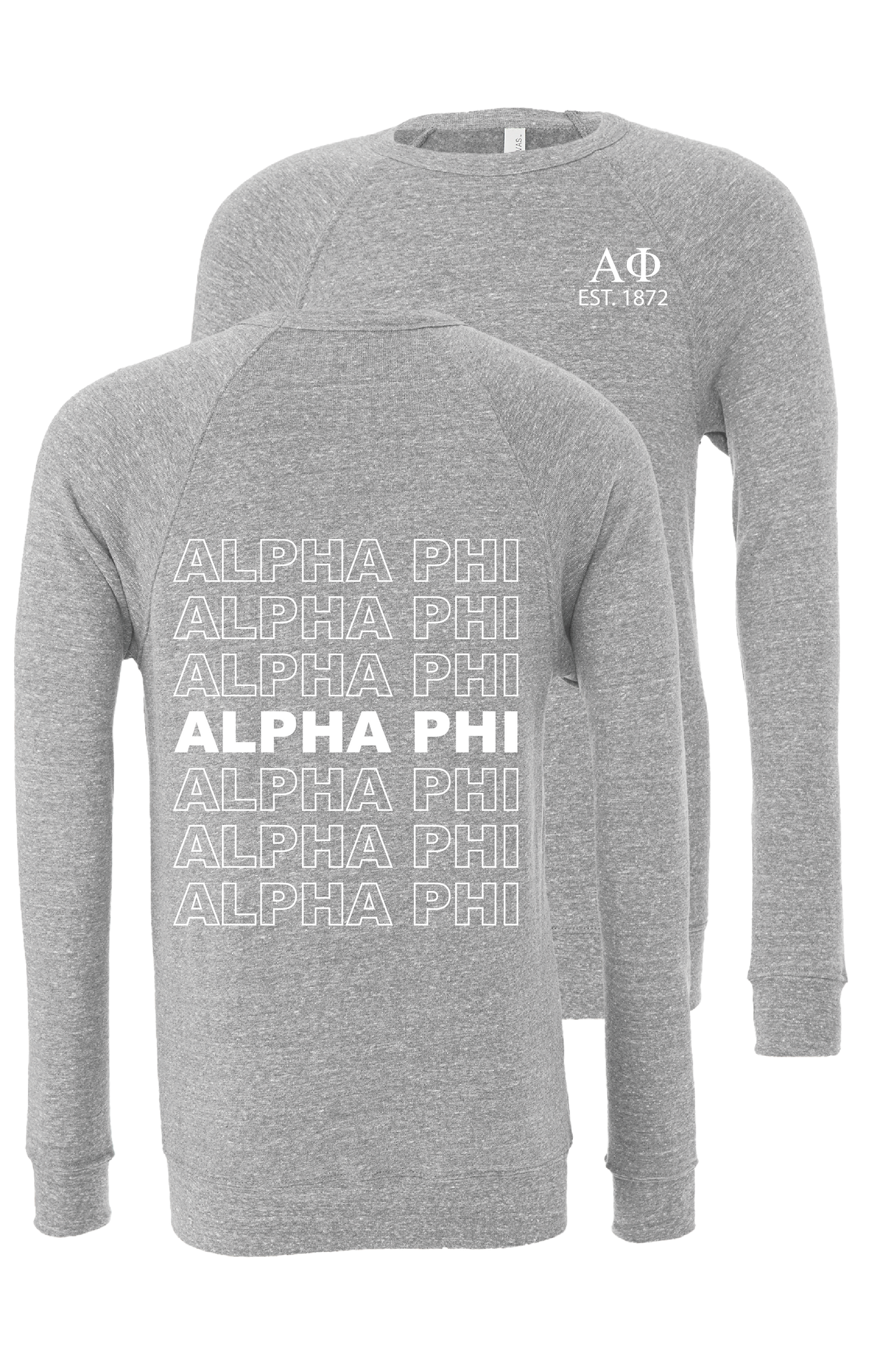 Alpha Phi Repeating Name Crewneck Sweatshirts