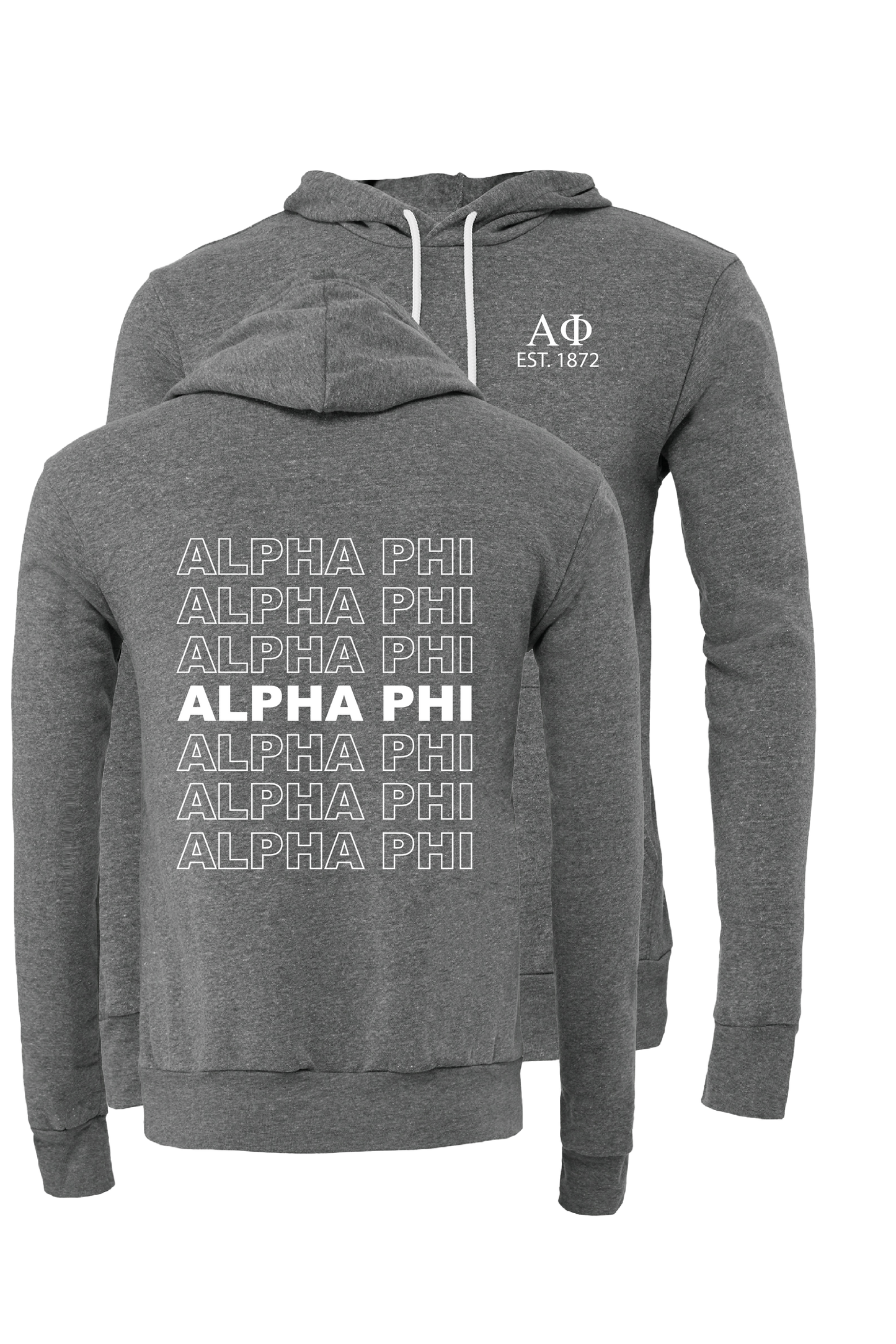 Alpha Phi Repeating Name Hooded Sweatshirts