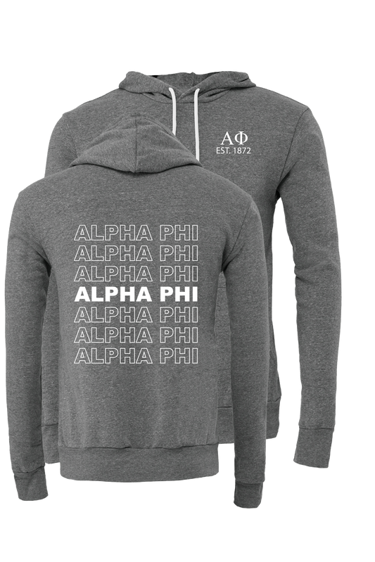 Alpha Phi Repeating Name Hooded Sweatshirts