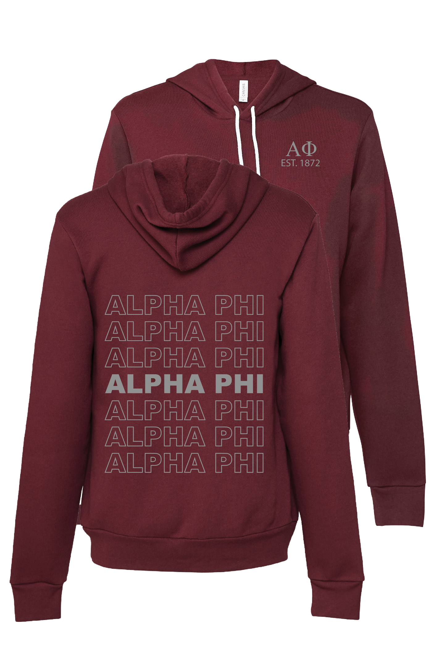 Alpha Phi Repeating Name Hooded Sweatshirts