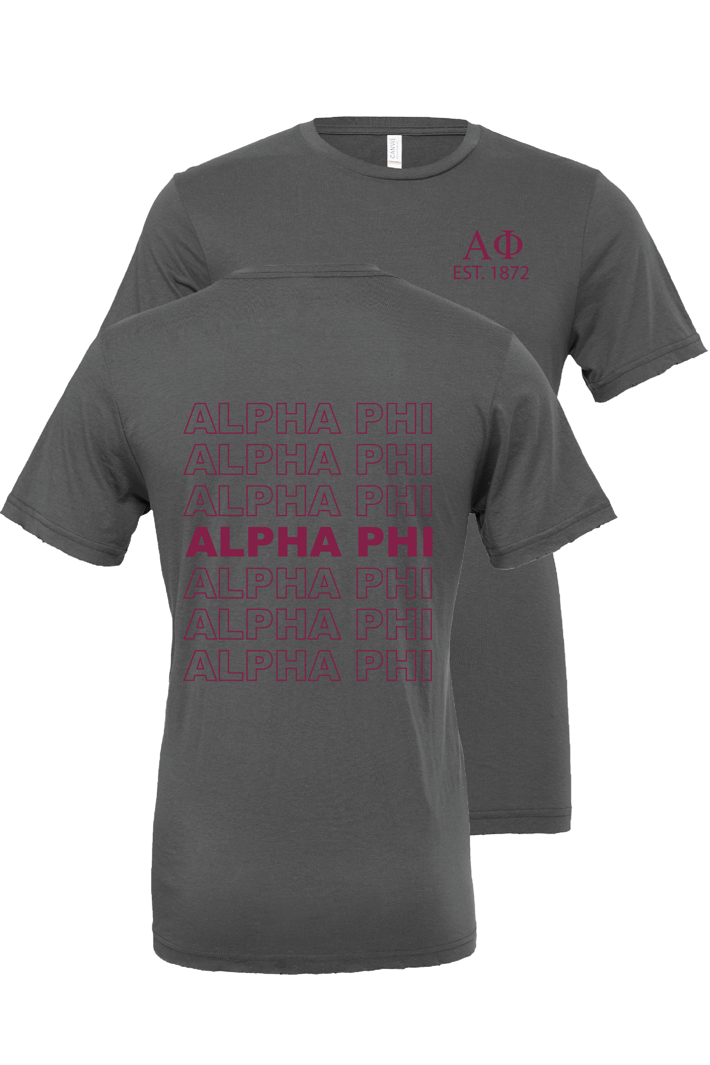 Alpha Phi Repeating Name Short Sleeve T-Shirts
