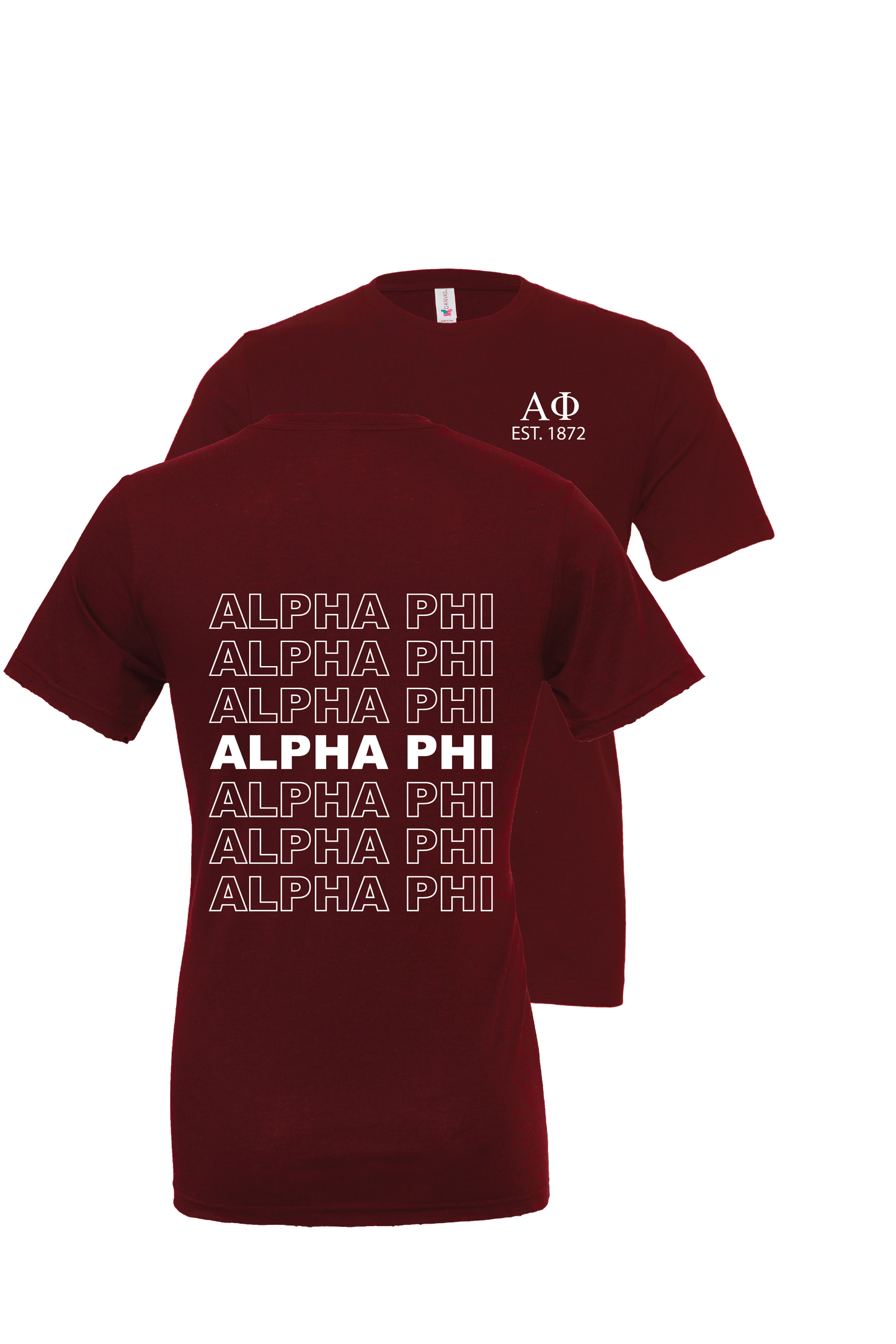 Alpha Phi Repeating Name Short Sleeve T-Shirts