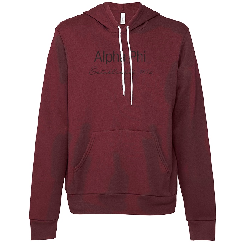 Alpha Phi Embroidered Printed Name Hooded Sweatshirts