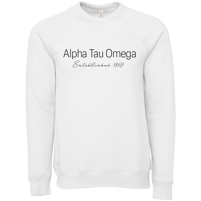 Alpha Tau Omega Embroidered Printed Name Crewneck Sweatshirts