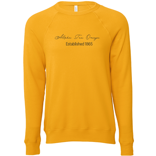 Alpha Tau Omega Embroidered Scripted Name Crewneck Sweatshirts