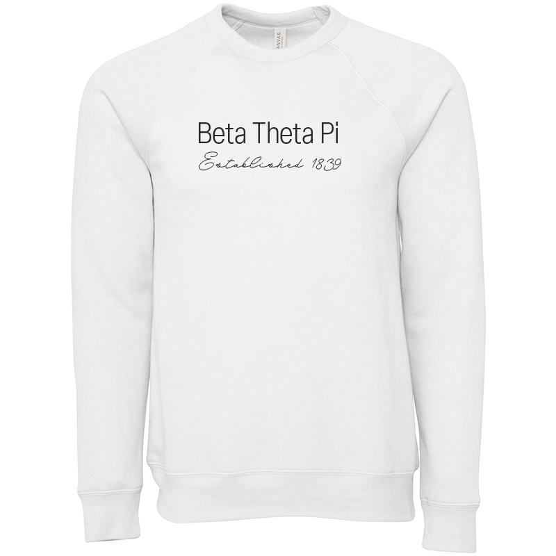 Beta Theta Pi Embroidered Printed Name Crewneck Sweatshirts