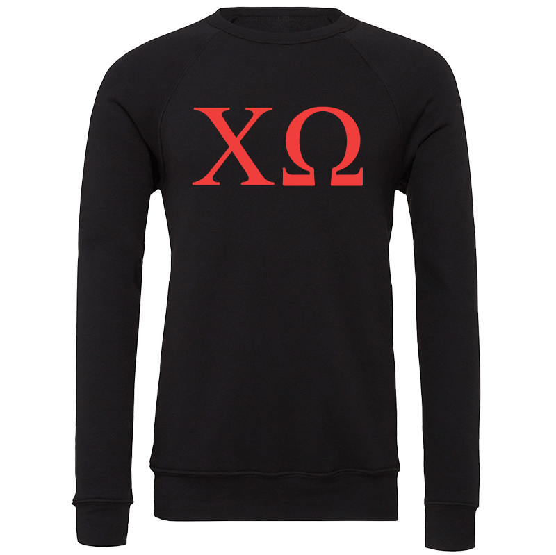 Chi Omega Lettered Crewneck Sweatshirts
