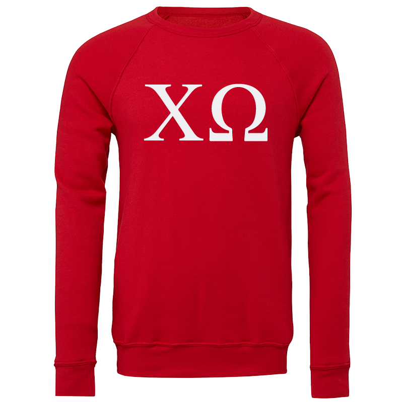 Chi Omega Lettered Crewneck Sweatshirts
