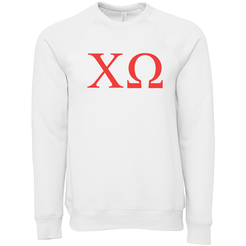 Chi Omega Lettered Crewneck Sweatshirts
