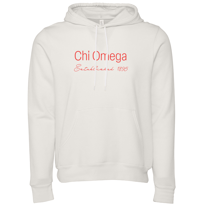 Chi Omega Embroidered Printed Name Hooded Sweatshirts