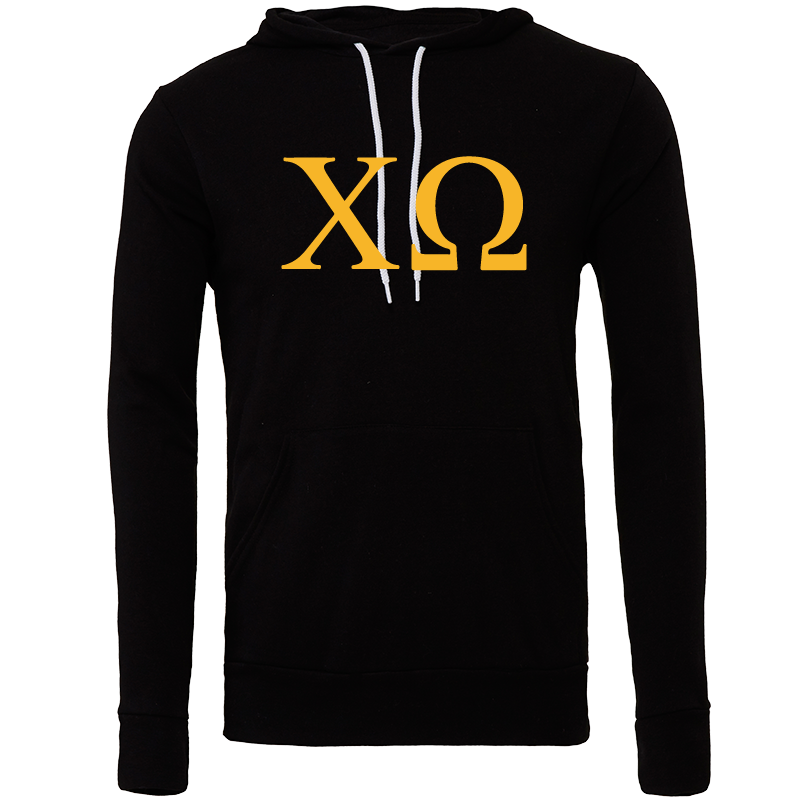 Chi Omega Lettered Hooded Sweatshirts