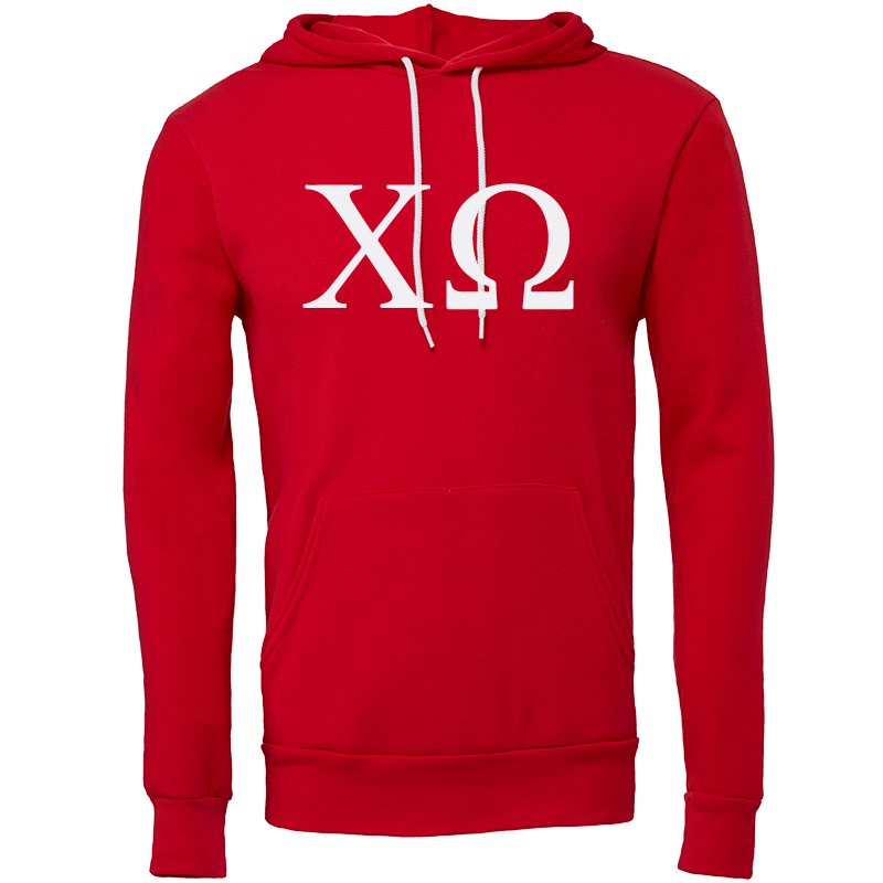 Chi Omega Lettered Hooded Sweatshirts