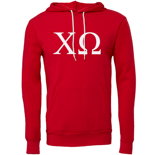 Chi Omega Lettered Hooded Sweatshirts