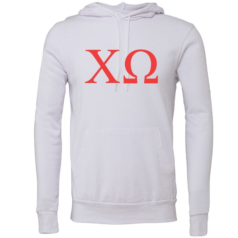 Chi Omega Lettered Hooded Sweatshirts