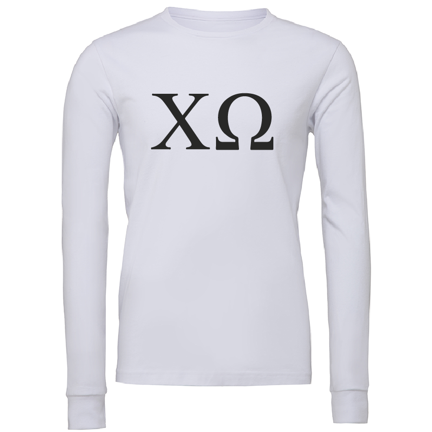 Chi Omega Lettered Long Sleeve T-Shirts