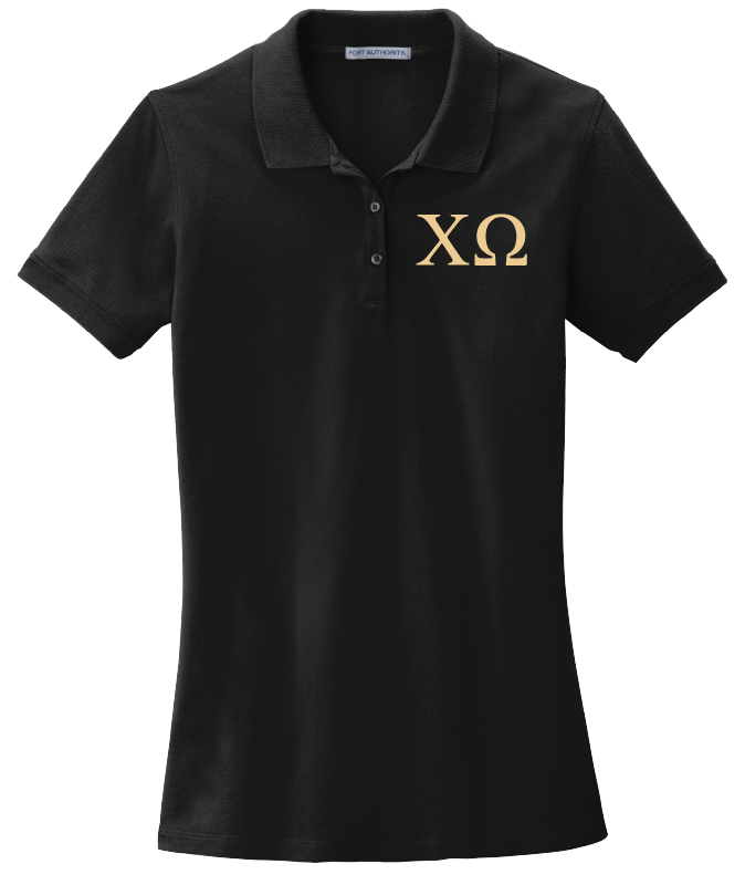 Chi Omega Ladies' Embroidered Polo Shirt
