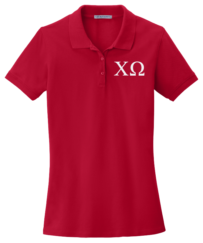 Chi Omega Ladies' Embroidered Polo Shirt
