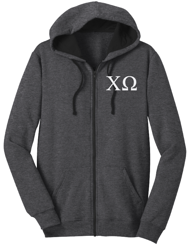 Chi Omega Zip-Up Hooded Sweatshirts
