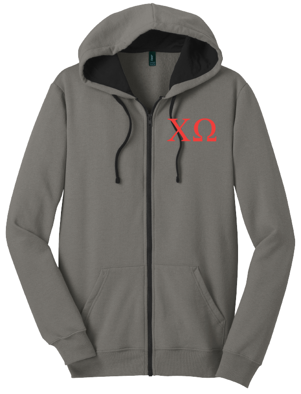 Chi Omega Zip-Up Hooded Sweatshirts