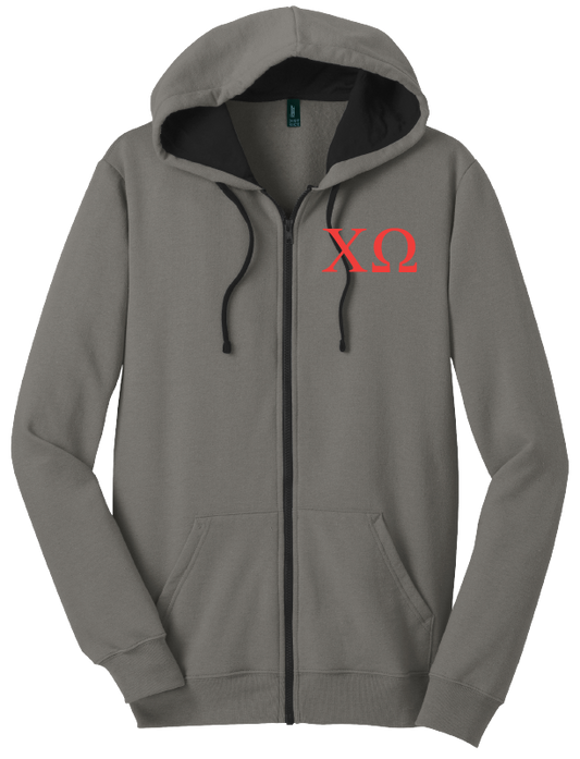 Chi Omega Zip-Up Hooded Sweatshirts