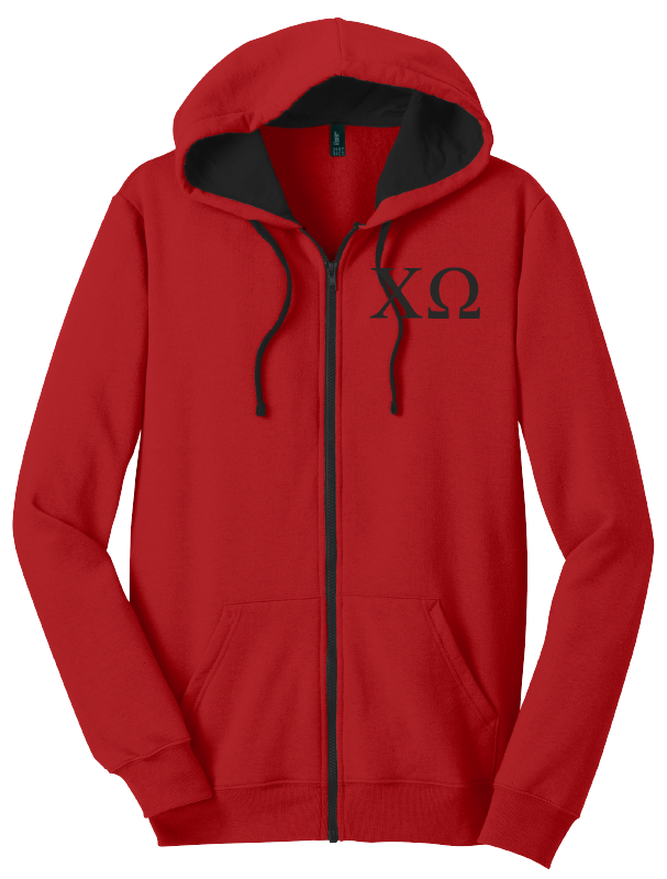Chi Omega Zip-Up Hooded Sweatshirts