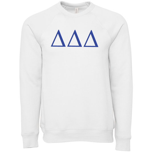 Delta Delta Delta Embroidered Lettered Crewneck Sweatshirts
