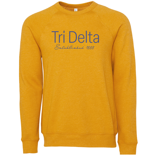 Delta Delta Delta Embroidered Printed Name Crewneck Sweatshirts
