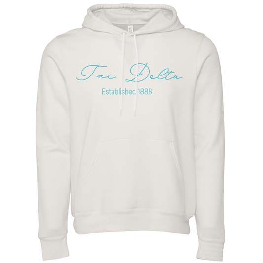 Delta Delta Delta Embroidered Scripted Name Hooded Sweatshirts