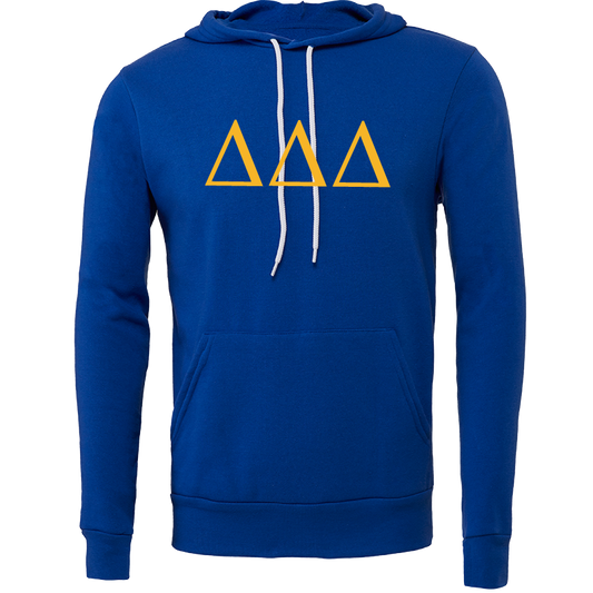 Delta Delta Delta Embroidered Lettered Hooded Sweatshirts