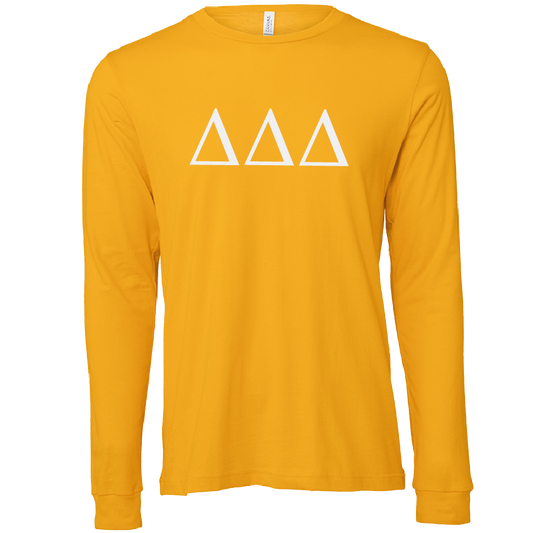 Delta Delta Delta Lettered Long Sleeve T-Shirts