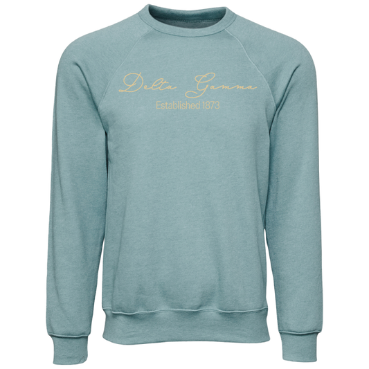 Delta Gamma Embroidered Scripted Name Crewneck Sweatshirts