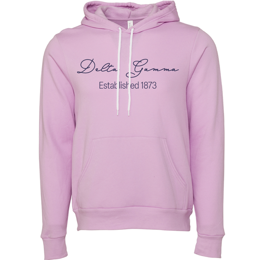 Delta Gamma Embroidered Scripted Name Hooded Sweatshirts