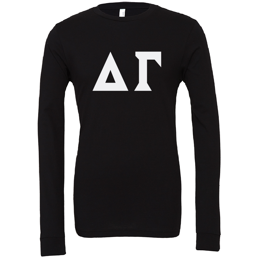 Delta Gamma Lettered Long Sleeve T-Shirts