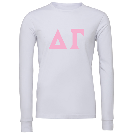 Delta Gamma Lettered Long Sleeve T-Shirts
