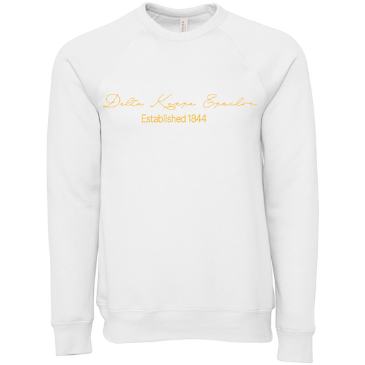 Delta Kappa Epsilon Embroidered Scripted Name Crewneck Sweatshirts