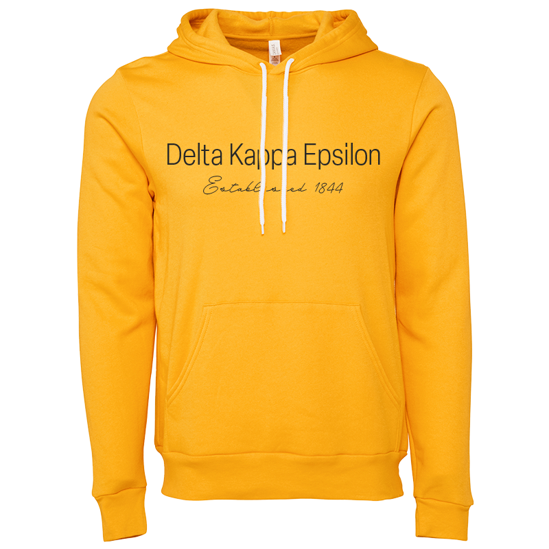 Delta Kappa Epsilon Embroidered Printed Name Hooded Sweatshirts