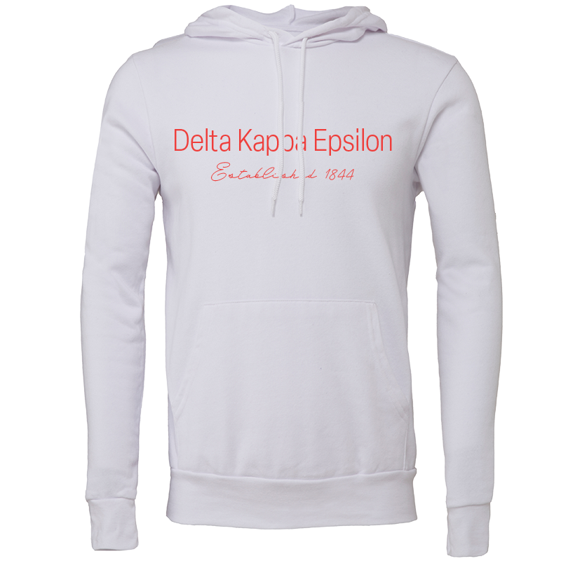 Delta Kappa Epsilon Embroidered Printed Name Hooded Sweatshirts