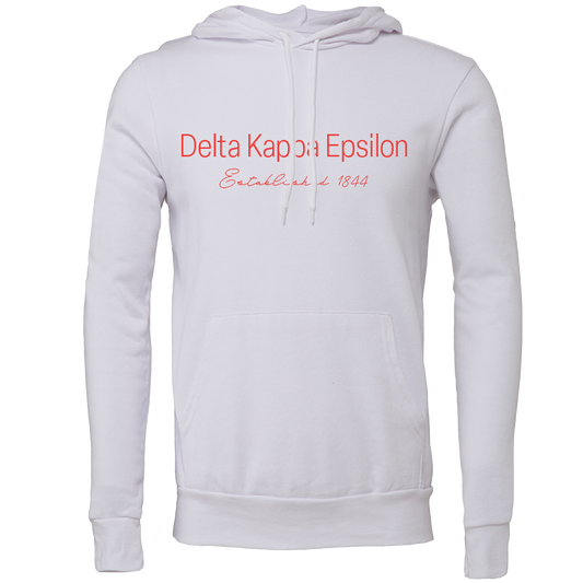 Delta Kappa Epsilon Embroidered Printed Name Hooded Sweatshirts
