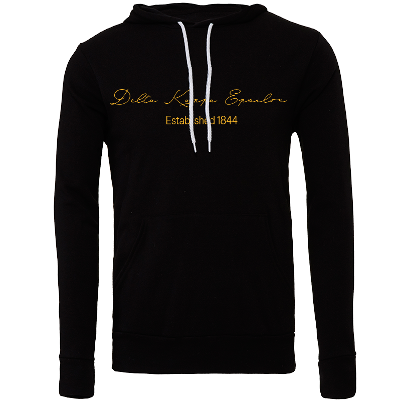 Delta Kappa Epsilon Embroidered Scripted Name Hooded Sweatshirts