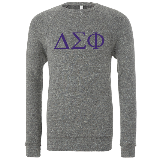 Delta Sigma Phi Embroidered Lettered Crewneck Sweatshirts