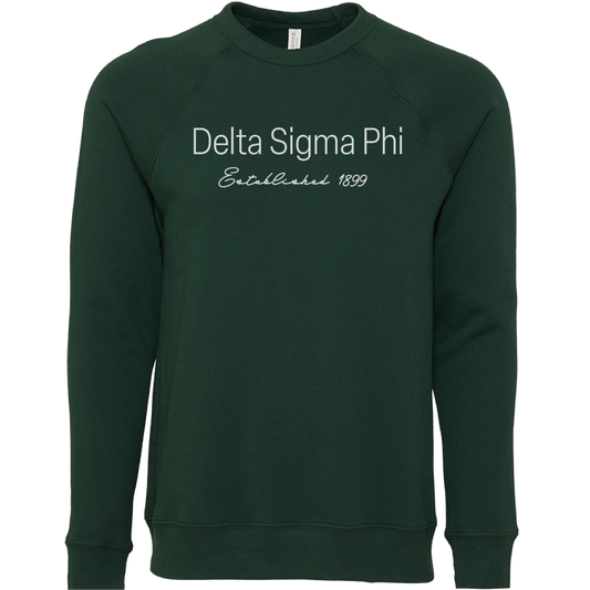 Delta Sigma Phi Embroidered Printed Name Crewneck Sweatshirts