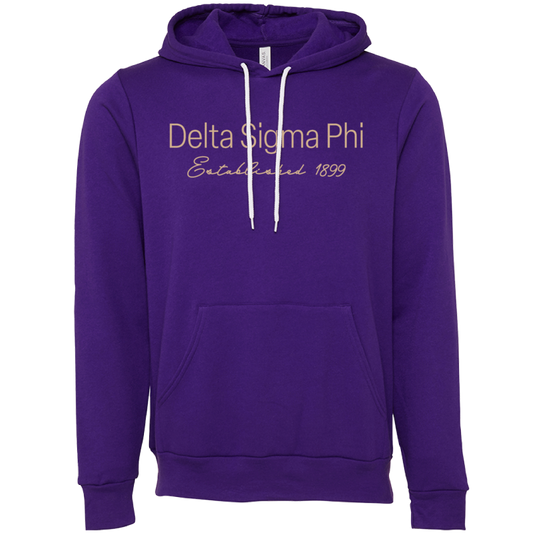 Delta Sigma Phi Embroidered Printed Name Hooded Sweatshirts