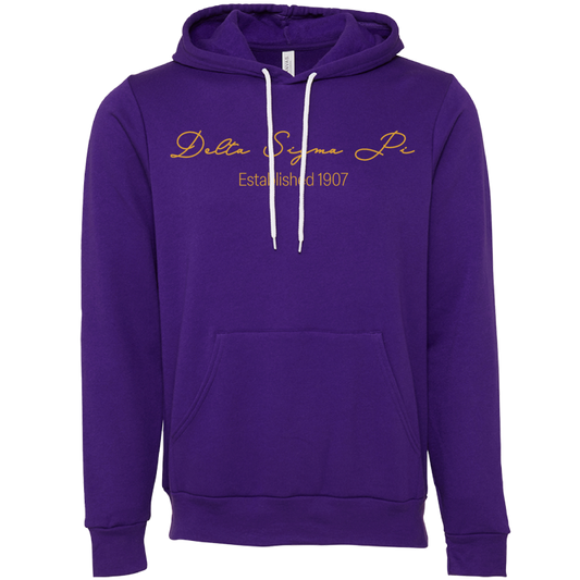 Delta Sigma Pi Embroidered Scripted Name Hooded Sweatshirts