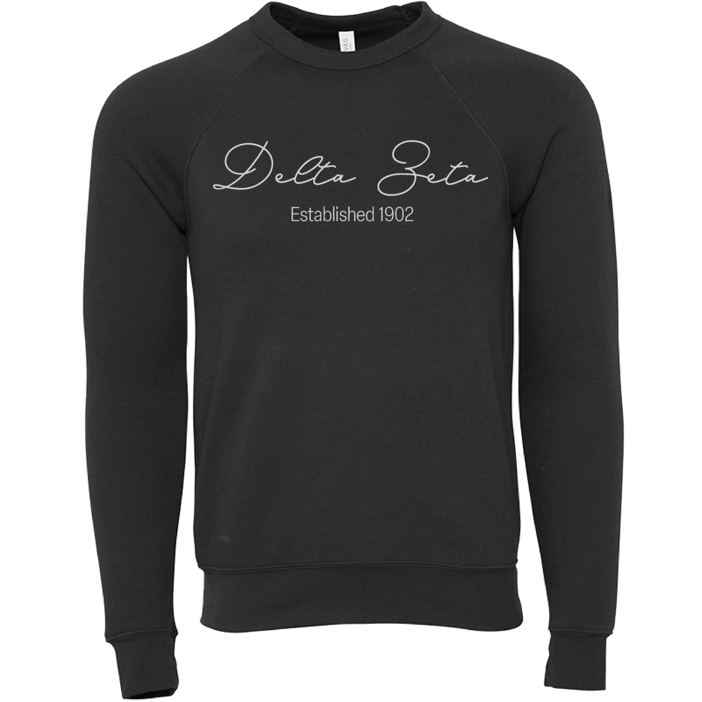 Delta Zeta Embroidered Scripted Name Crewneck Sweatshirts