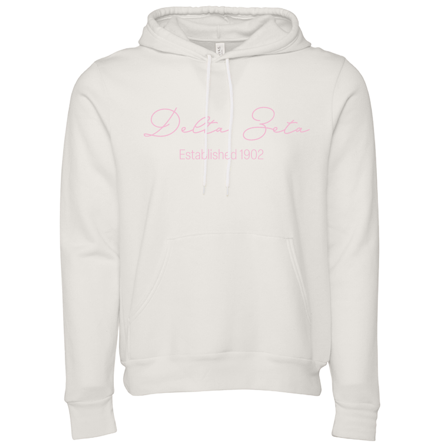 Delta Zeta Embroidered Scripted Name Hooded Sweatshirts