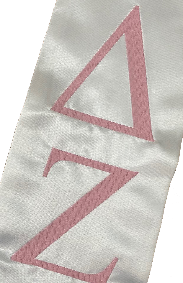 Delta Zeta Graduation Stole Letters Embroidered