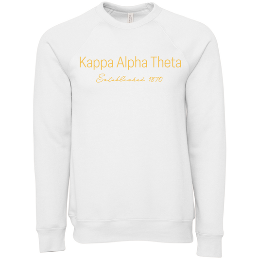 Kappa Alpha Theta Embroidered Printed Name Crewneck Sweatshirts