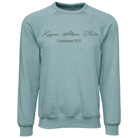 Kappa Alpha Theta Embroidered Scripted Name Crewneck Sweatshirts