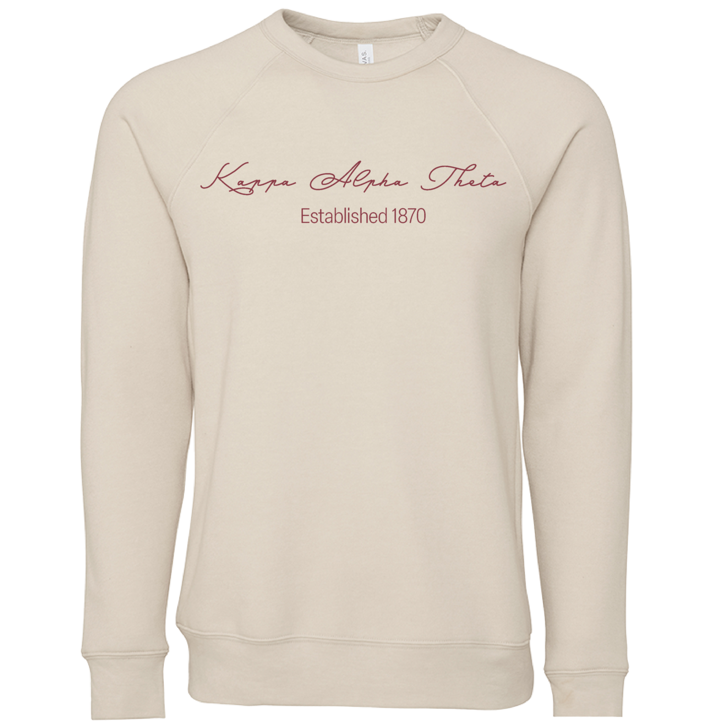 Kappa Alpha Theta Embroidered Scripted Name Crewneck Sweatshirts